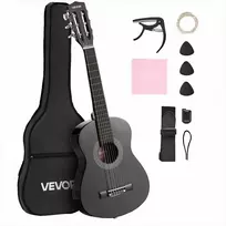 Klasikinės gitaros pradedančiųjų rinkinys, 780 mm liepos medienos instrumentas su nailoninėmis stygomis, derintuvu ir priedais, pradedančiųjų gitaros komplektas, gitara vaikams ir mokiniams