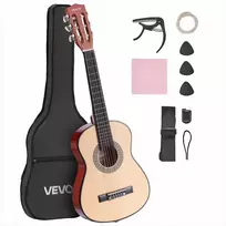 Klasikinės gitaros pradedančiųjų rinkinys, 780 mm liepos medienos instrumentas su nailoninėmis stygomis, pilnas priedų komplektas, natūralios spalvos