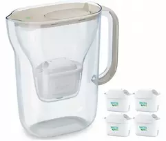 „Brita Style Essential“ filtro ąsotis + 4 „Maxtra Pro Pure Performance“ filtro kasetės (smėlio spalvos)