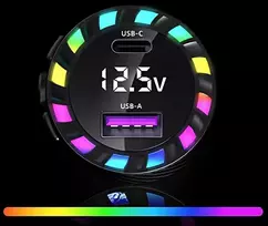 Automobilinis įkroviklis su USB-C ir USB-A jungtimis, 45W