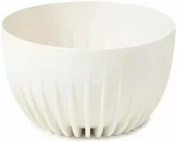 Lamela Gėlių vazonas Mira žemas 240 mm 3,6 l, baltas