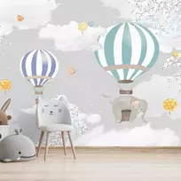 Fototapetai - Drambliukai ir mėlyni oro balionai