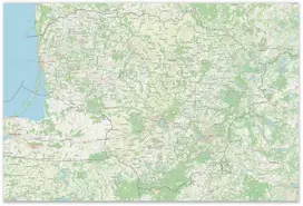 Kamštinis paveikslas - Detalusis Lietuvos žemėlapis