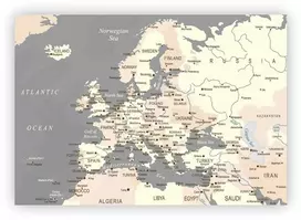 Kamštinis paveikslas - Europos žemėlapis. Pilkas [Kamštinis žemėlapis]