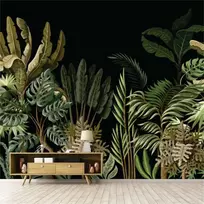 Fototapetai - Palmės juodame fone
