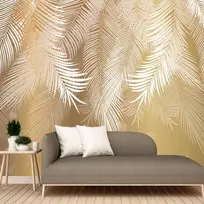 Fototapetai - Auksinės ramybės palmės lapai