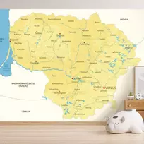 Fototapetai – Lietuvos žemėlapis, lietuvių kalba