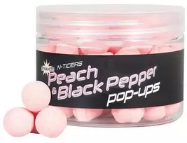 Boiliai Dynamite Baits N-Ticers Fluro Pop-ups 12mm - Peach & Juodas Pepper