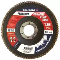 Lapelinis šlifavimo diskas 125 mm, P100, Ceramic PREMIUM, SPECIALIST+
