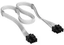 Corsair cable, Type 4, PCIe power connector, 8-pin (6+2), 650mm, individually sleeved – baltas