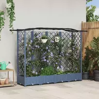 Pakeltas lovas su trelėmis ir stogu Pilka 203,5 x 40 x 125 cm