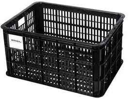 BASIL DVIRAČIŲ DĖŽĖ L vairo krepšelis/nešiklis, 40 l, perdirbta sintetika, juoda (NAUJA)