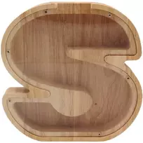 Medinė taupyklė 'Raidė-S', 18 cm