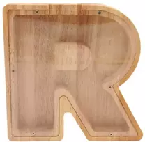 Medinė taupyklė 'Raidė-R', 18 cm