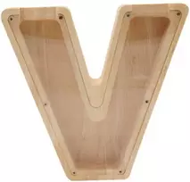 Medinė taupyklė 'Raidė-V', 18 cm