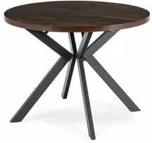 Apvalus išskleidžiamas stalas Modern, 100–250 cm, riešuto spalvos/juodas, modernus