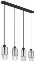 Pakabinamas šviestuvas GLOBO BACKEY, 4 x E27 15W, skaidrūs stiklo kristalai, 70x10x120cm