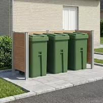 Atliekų konteinerio tvora Ruda 237 x 85 x 115 cm Alavas ir WPC