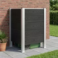 Atliekų konteinerio tvora Pilka 85 x 85 x 115 cm Alavas ir WPC