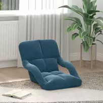 Reguliuojamas grindų fotelis Mėlyna Aksomas