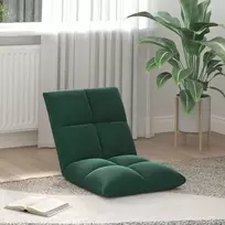 Reguliuojamas grindų fotelis Tamsiai žalia Aksomas