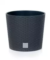 Prosperplast Dekoratyvinis gėlių vazonas Rato Round Ø25cm H22.4cm plast./antracito sp.