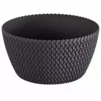 Proplastik Dekoratyvinis lėkštas gėlių vazonas Splofy D23.6cm H12.3cm plast./antracito sp.