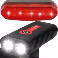 Lampka LED dviračio žibintas, priekinis, 1800 liumenų, stiprus + galinis -s103
