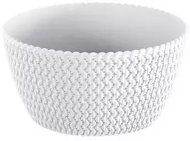 Prosperplast Dekoratyvinis lėkštas gėlių vazonas Splofy D23.6cm H12.3cm plastikinis/baltas