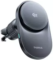Baseus PrimeTrip VC2 Pro su ładowarką Qi2.2 su wentylatorem na kratkę nawiewu - juoda