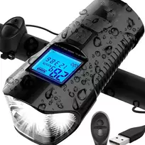 Lampka LED dviračio žibintas, odometras, km spidometras, USB -s092