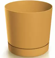 Dekoratyvinis gėlių vazonas Tubo P Ø10.8cm H10.9cm plast./garstyčių sp.