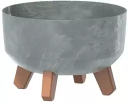 Prosperplast Vazonas GRACIA LOW BETON EFFECT su kojelėmis 3,8 L D235xH155mm betono sp. Prosp