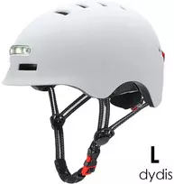 Beaster Scooter Šalmas Beaster BS02HWL, L dydis, baltas, su LED lemputėmis