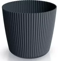 Dekoratyvinis gėlių vazonas Milly Round Ø14.6cm H13cm plastik./antrac. sp.