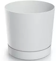 Dekoratyvinis gėlių vazonas Tubo P Ø14.8cm H14.7cm plastikinis/baltas