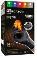 Mercator Medical Nitrilinės pirštinės Mercator GoGrip ONE-BY-ONE, juodos, M, 100 vnt.