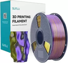 Sunlu PLA+ Silk Tri-Color Filament (Juodas, Gold, and Violetinė)