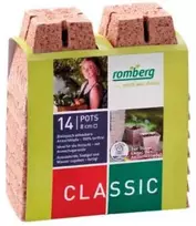 Romberg Kvadratiniai kokoso pluošto vazonai daigams 8x8cm/14vnt.