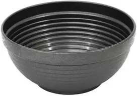 Prosperplast Dekoratyvinis lėkštas gėlių vazonas Misa D22.5cm/H10.2cm antracito sp./plastikinis