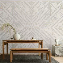 Artgeist Fototapetas - Geometric Pattern Shades of Gold and Marble Stone