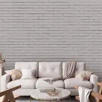 Artgeist Fototapetas - Snow Brick - Pattern Imitating a Brick Wall in Baltas