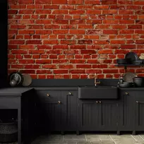 Artgeist Fototapetas - Old wall – retro-style red brick wall