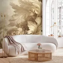 Artgeist Fototapetas - Carved Baroque Ornaments: Rich Composition in Sepia Colors