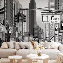 Artgeist Fototapetas - Comic book city - New York street in pop art style