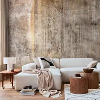 Artgeist Fototapetas - Abstract beige - background with juodas textured concrete patterns