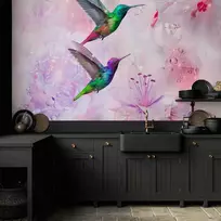 Artgeist Fototapetas - Colourful Hummingbirds (Violetinė)
