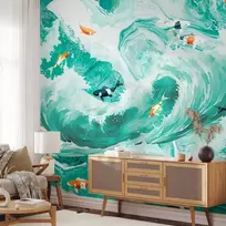 Artgeist Fototapetas - Fish and waves