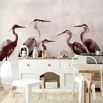Artgeist Fototapetas - Herons painted with ink