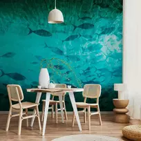 Artgeist Fototapetas - A shoal of dark fish